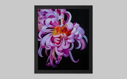 Krysantemum - Handmålad Oljetavla 50x60 cm