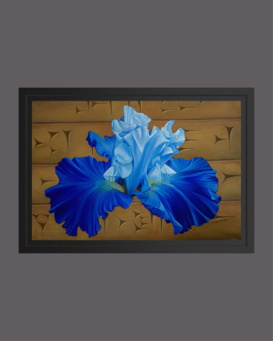 "Mesopotamisk Iris"-handmålad oljetavla 60x90 cm
