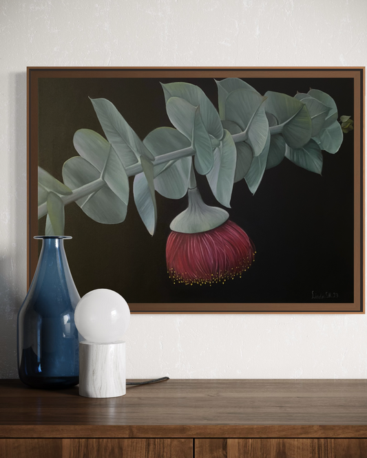 Eukalyptus-Hanmålad Oljetavla 50x70 cm