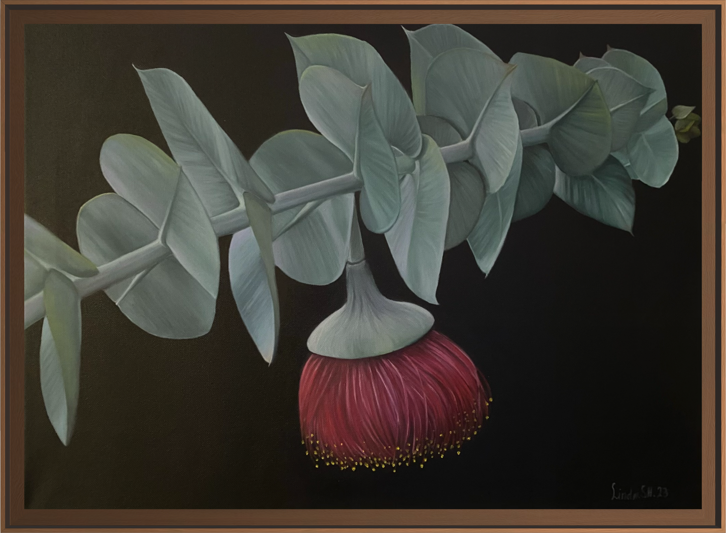Eukalyptus-Hanmålad Oljetavla 50x70 cm