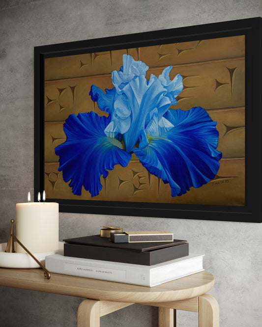 "Mesopotamisk Iris"-handmålad oljetavla 60x90 cm