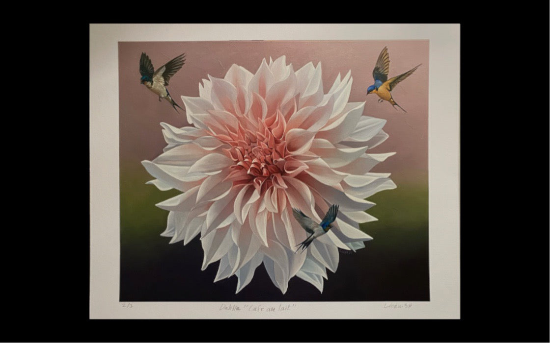 Dahlia Cafe au lait-print