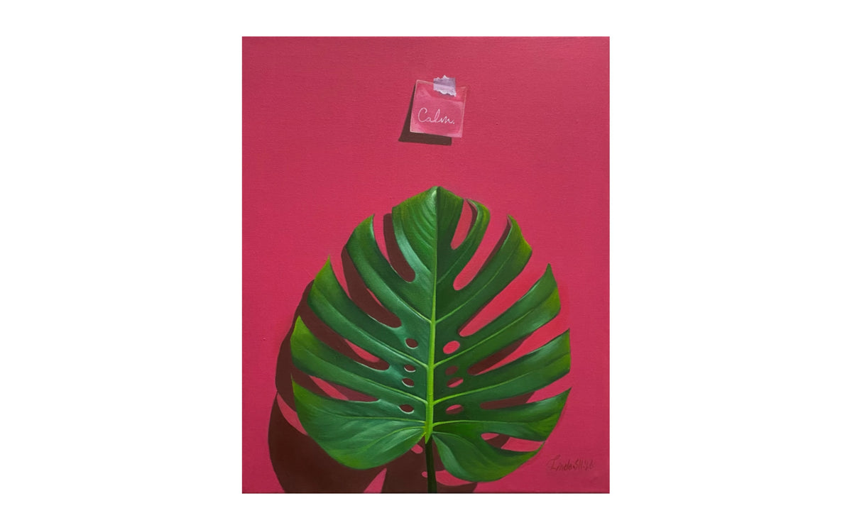 Monstera- Handmålad oljetavla