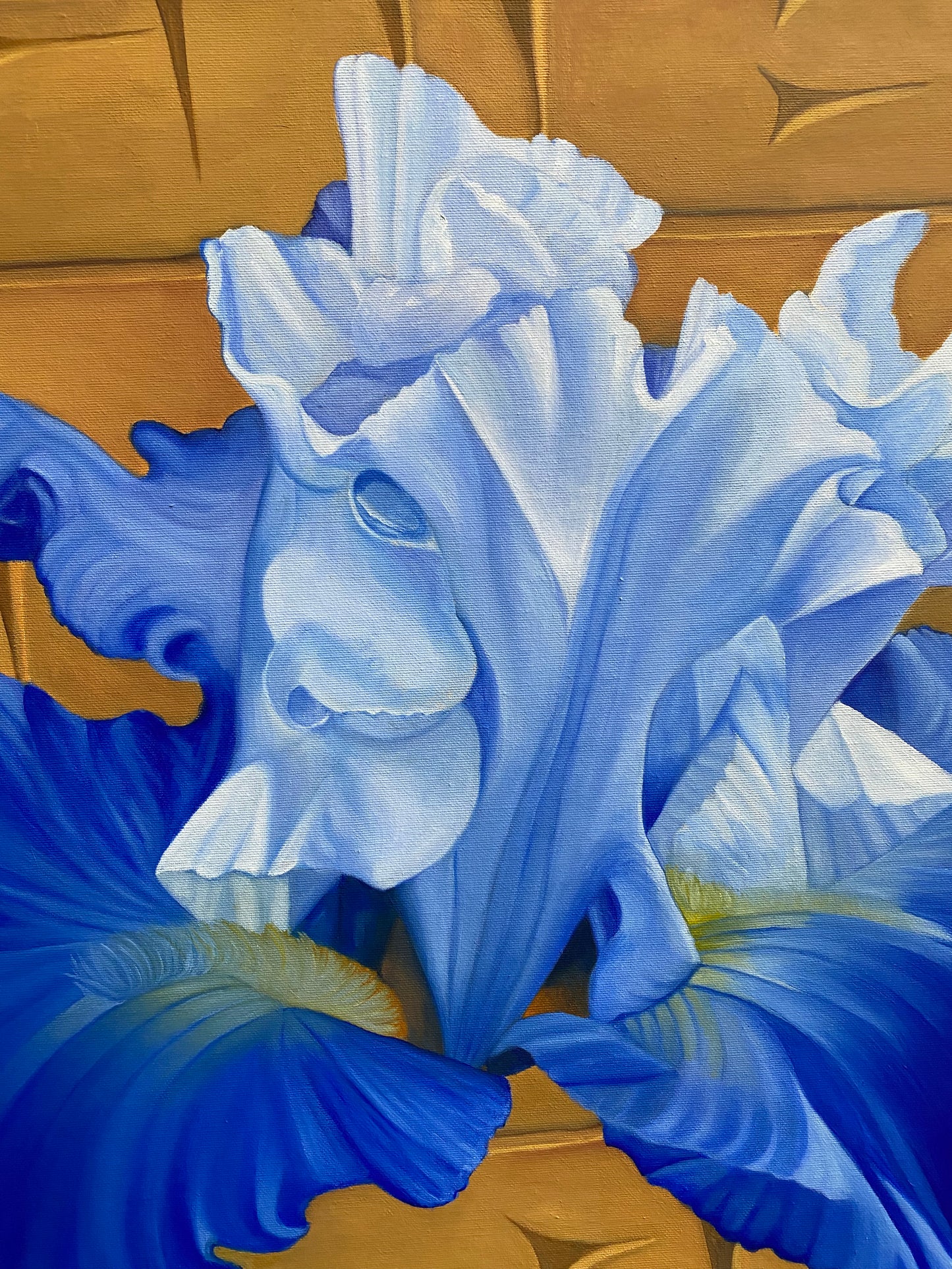 "Mesopotamisk Iris"-handmålad oljetavla 60x90 cm